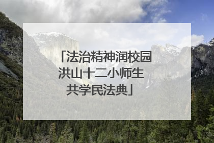 法治精神润校园 洪山十二小师生共学民法典