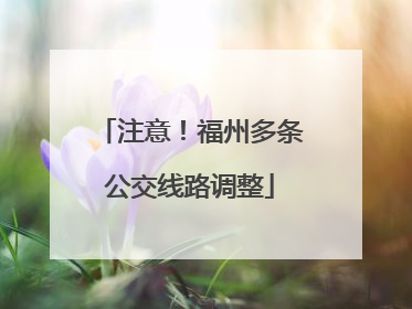注意！福州多条公交线路调整