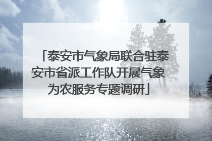 泰安市气象局联合驻泰安市省派工作队开展气象为农服务专题调研