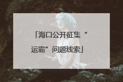 海口公开征集“运霸”问题线索