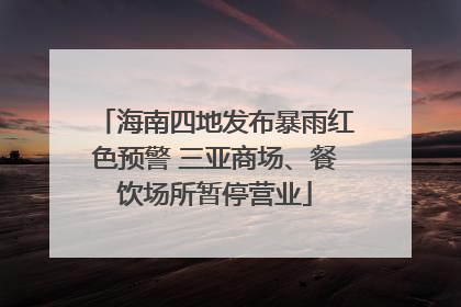 海南四地发布暴雨红色预警 三亚商场、餐饮场所暂停营业