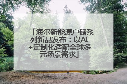 海尔新能源户储系列新品发布：以AI+定制化适配全球多元场景需求