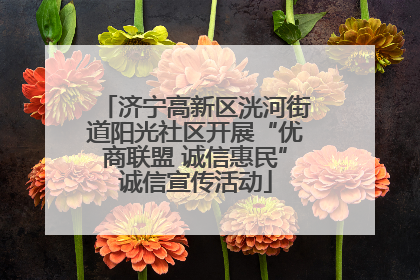济宁高新区洸河街道阳光社区开展“优商联盟 诚信惠民”诚信宣传活动