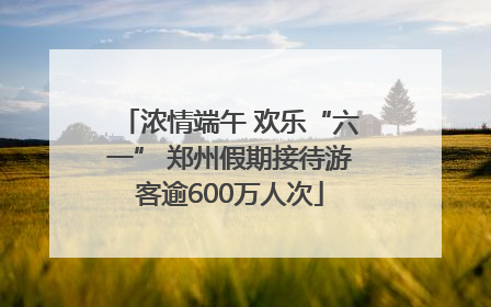 浓情端午 欢乐“六一” 郑州假期接待游客逾600万人次