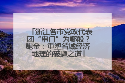 浙江各市党政代表团“串门”为哪般？鲍金：重塑省域经济地理的破题之道