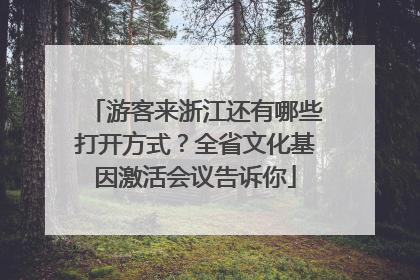 游客来浙江还有哪些打开方式？全省文化基因激活会议告诉你