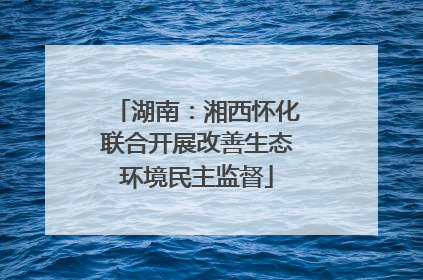 湖南：湘西怀化联合开展改善生态环境民主监督
