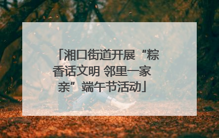 湘口街道开展“粽香话文明 邻里一家亲”端午节活动