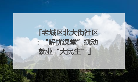 老城区北大街社区：“解忧课堂”撬动就业“大民生”