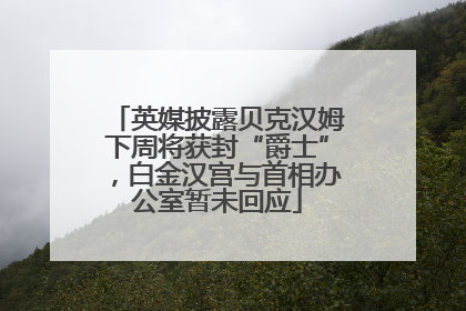 英媒披露贝克汉姆下周将获封“爵士”，白金汉宫与首相办公室暂未回应