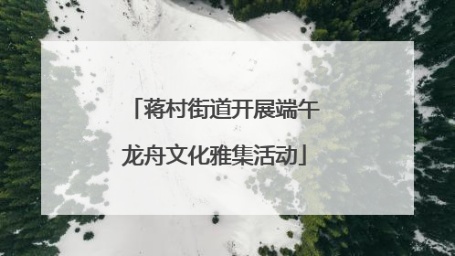 蒋村街道开展端午龙舟文化雅集活动