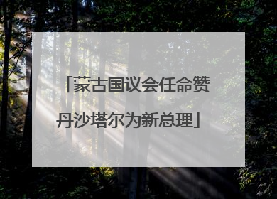 蒙古国议会任命赞丹沙塔尔为新总理