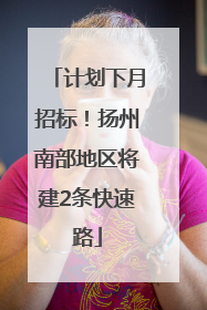 计划下月招标！扬州南部地区将建2条快速路