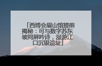 西博会眉山馆提前揭秘：可与数字苏东坡同屏吟诗，漫游江口沉银遗址