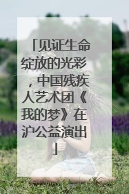 见证生命绽放的光彩，中国残疾人艺术团《我的梦》在沪公益演出