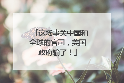 这场事关中国和全球的官司，美国政府输了！