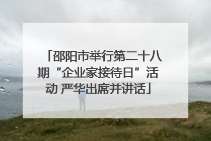 邵阳市举行第二十八期“企业家接待日”活动 严华出席并讲话
