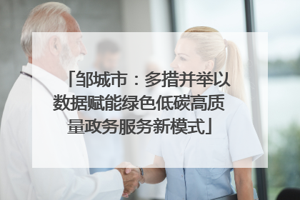 邹城市：多措并举以数据赋能绿色低碳高质量政务服务新模式