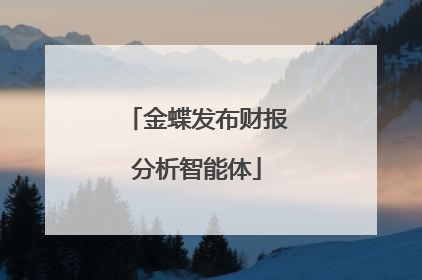 金蝶发布财报分析智能体