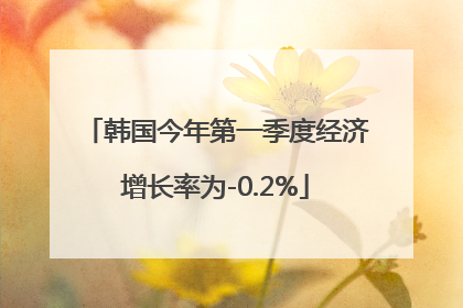 韩国今年第一季度经济增长率为-0.2%