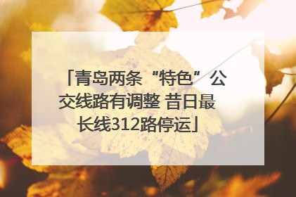 青岛两条“特色”公交线路有调整 昔日最长线312路停运