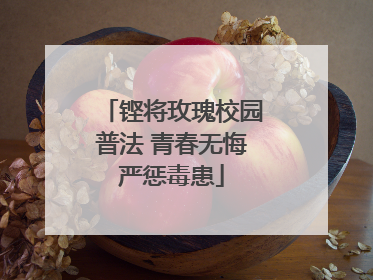 铿将玫瑰校园普法 青春无悔严惩毒患
