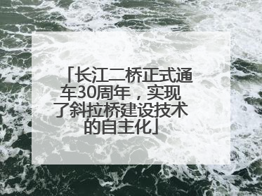 长江二桥正式通车30周年，实现了斜拉桥建设技术的自主化