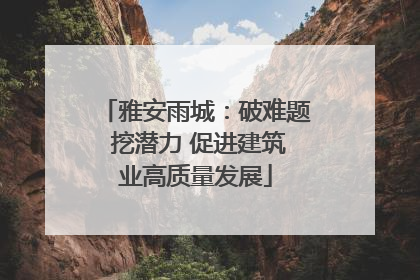 雅安雨城：破难题 挖潜力 促进建筑业高质量发展