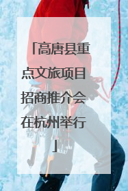 高唐县重点文旅项目招商推介会在杭州举行