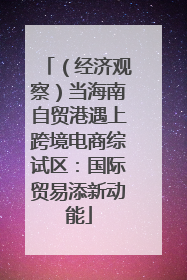 （经济观察）当海南自贸港遇上跨境电商综试区：国际贸易添新动能