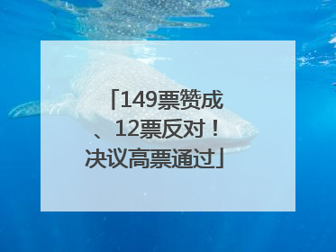 149票赞成、12票反对！决议高票通过