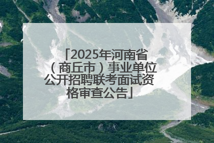 2025年河南省（商丘市）事业单位公开招聘联考面试资格审查公告