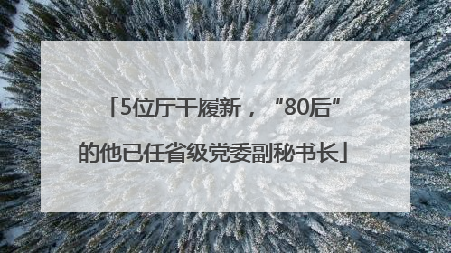 5位厅干履新，“80后”的他已任省级党委副秘书长